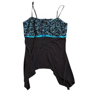 Y2K Judy Knapp Asymmetrical Lace Detail Brown Cami Womens Medium Top Whimsigoth